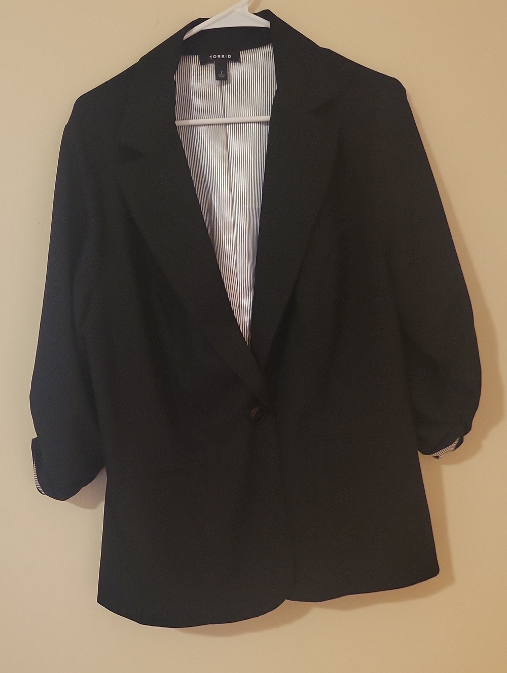 #76 (Bundle 5 For $35) Torrid Black Notch-Lapel Single-Button Blazer